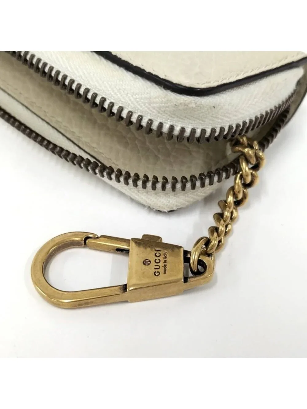 Gucci Coin Purse Bee Leather Beige